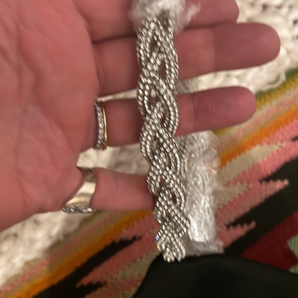 NWO ♥️Alice + Olivia FABOLOUS Stretchy Thick braided Rhinestone  Top Small - Picture 10 of 12